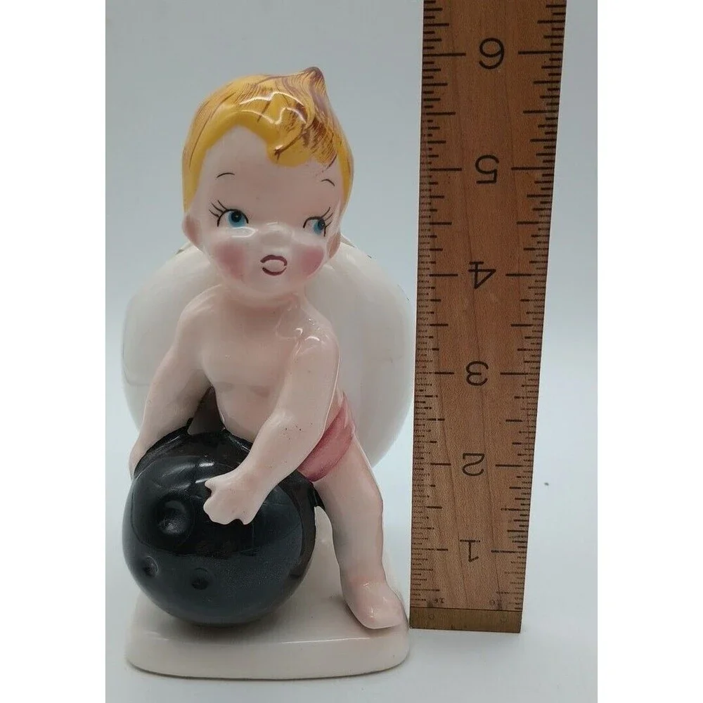 Vtg Planter Bowling Baby Blue Eyed Blonde Round Ball